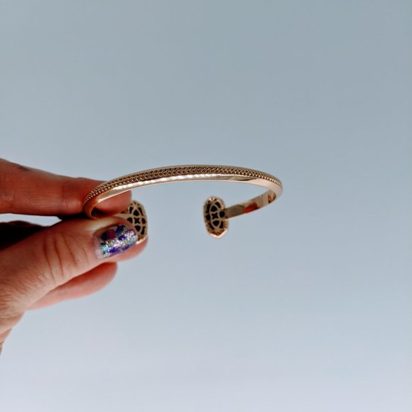 Kendra Scott Cuff Bracelet Elton Rose Gold Druzy - Picture 7 of 8